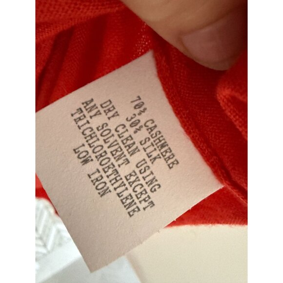 Lafayette 148 New York Red Cashmere & Silk Tie-Front Cardigan Sweater M - Picture 8 of 8